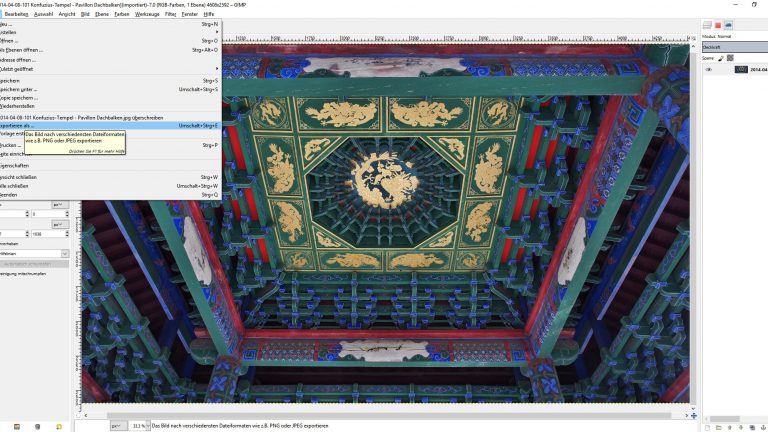 GIMP: Tutorial für Einsteiger Export GIMP: Tutorial für Einsteiger Export