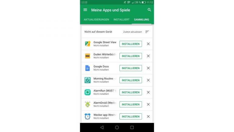Sammlung im Google Play Store Sammlung im Google Play Store
