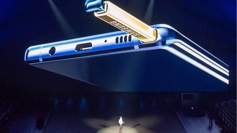 Szene aus der Pr&auml;sentation des Samsung Galaxy Note9